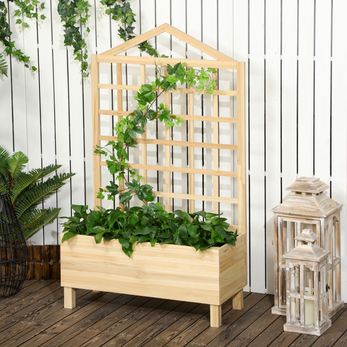 cortex-london-windsor-natural-fir-wood-garden-planter-trellis