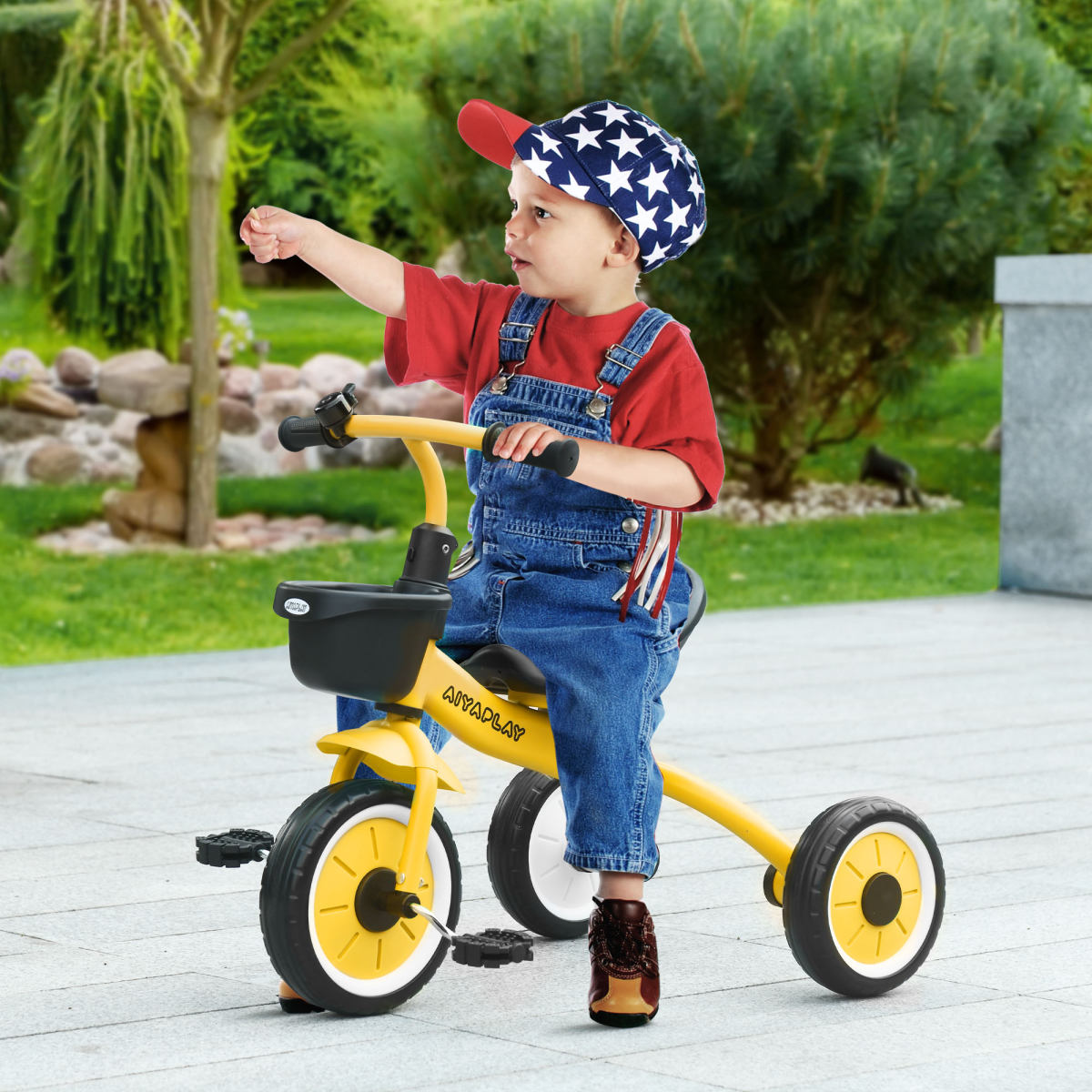 cortex-london-windsor-kids-tricycle-adjustable-seat-basket-yellow