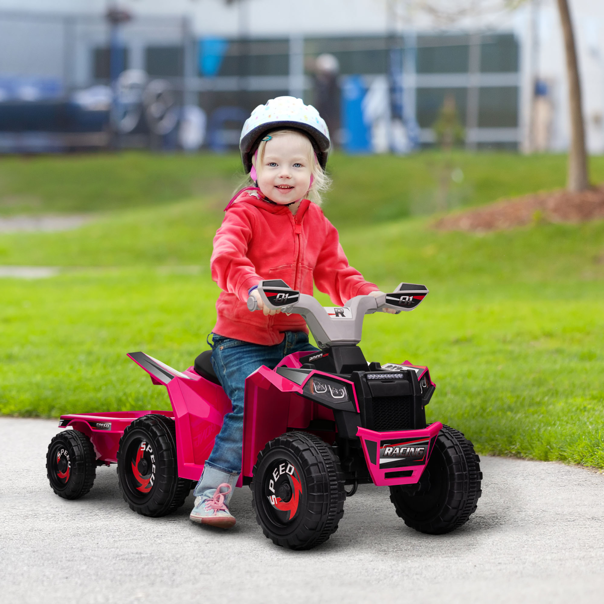 cortex-london-windsor-electric-quad-bike-kids-ride-on-atv-pink-back-trailer
