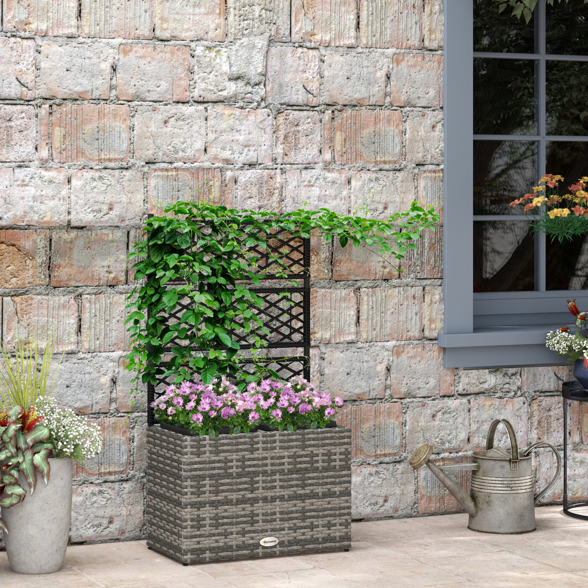 cortex-london-windsor-rattan-trellis-planter-box-mixed-grey-black