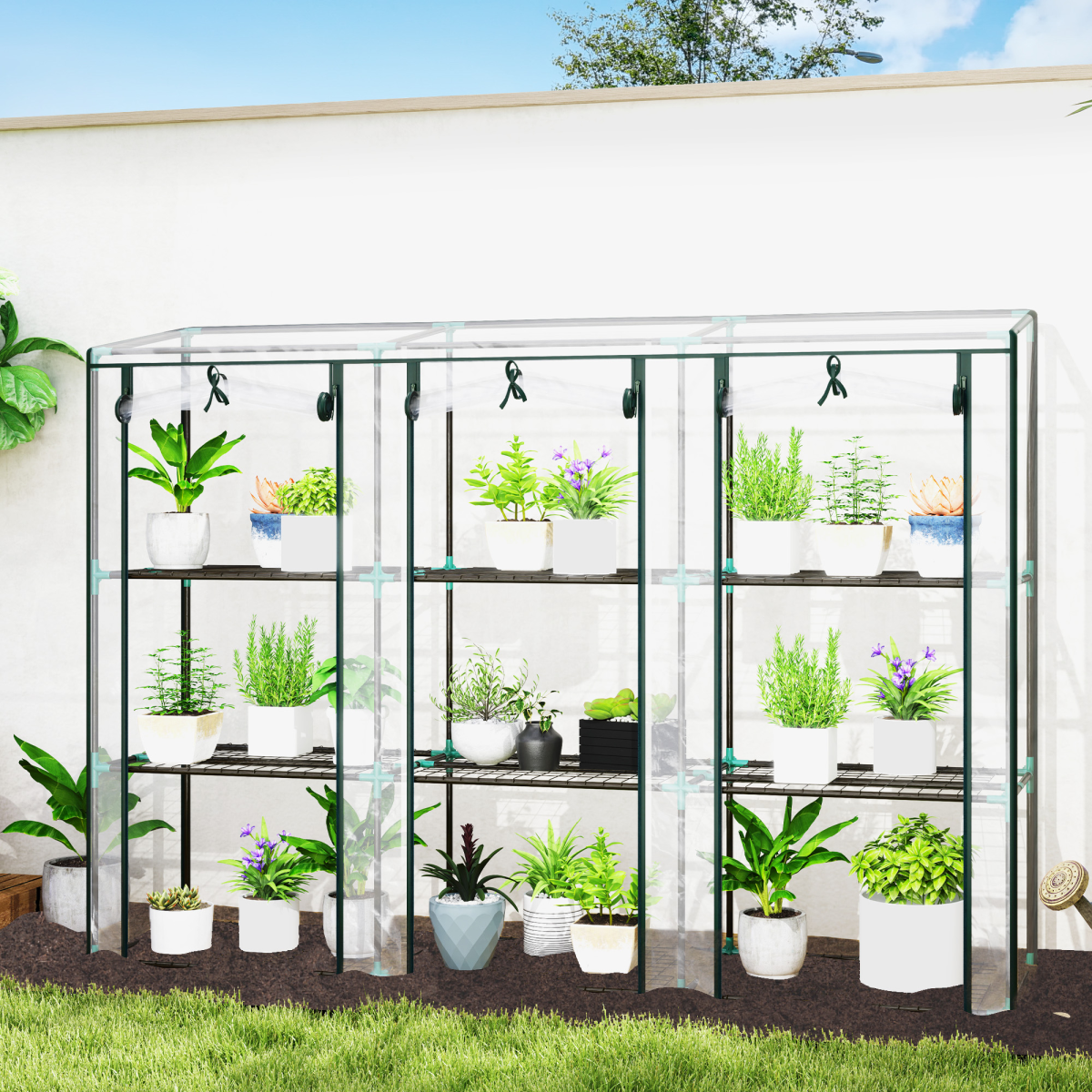 cortex-london-york-three-tier-lean-to-mini-greenhouse-clear
