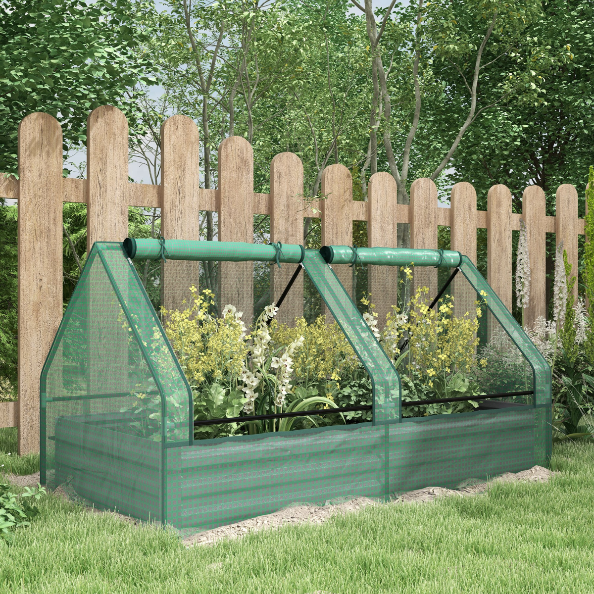 cortex-london-kew-raised-garden-bed-planter-greenhouse-green-dark-grey