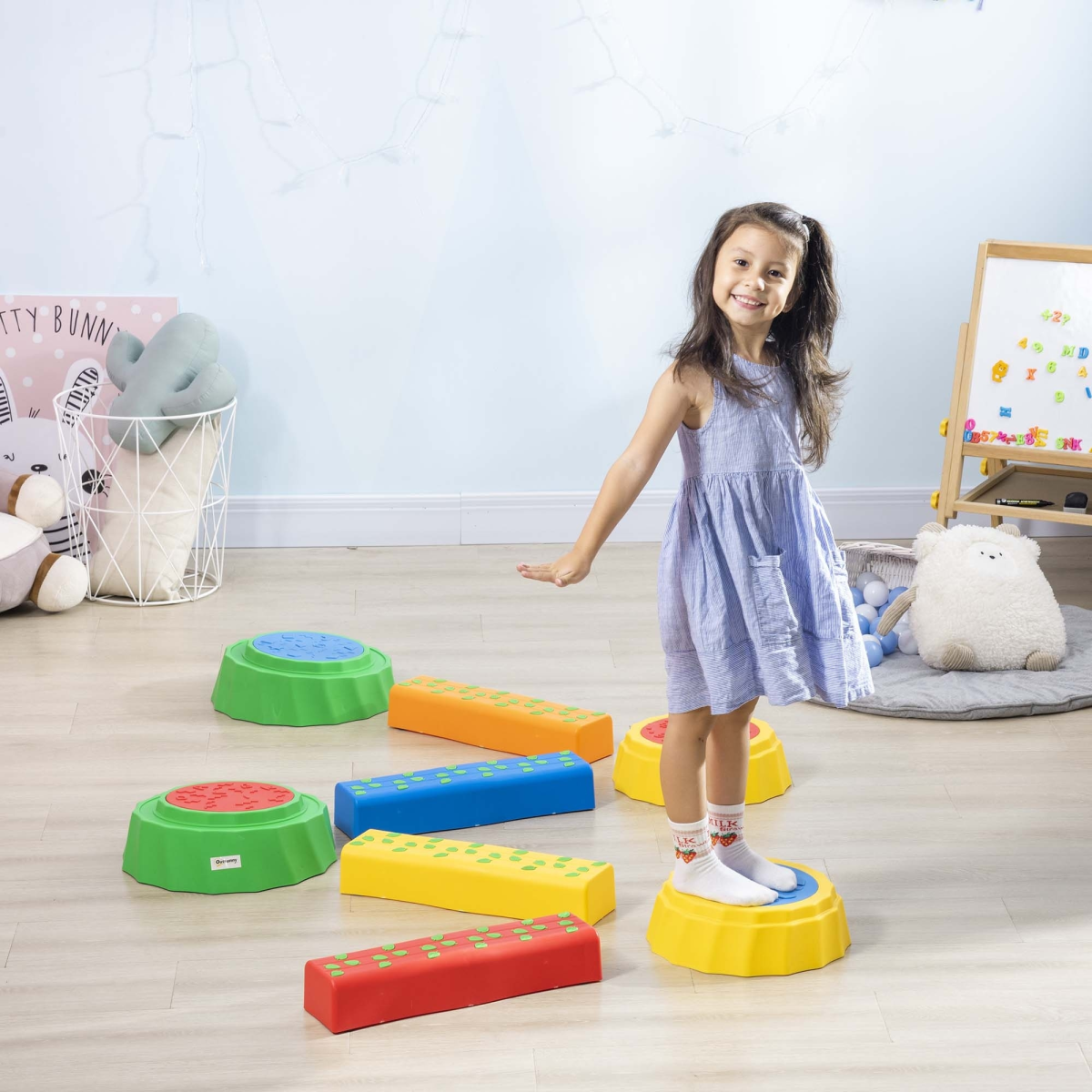 cortex-london-windsor-outsunny-kids-balance-beam-stepping-stones-eight-piece-non-slip