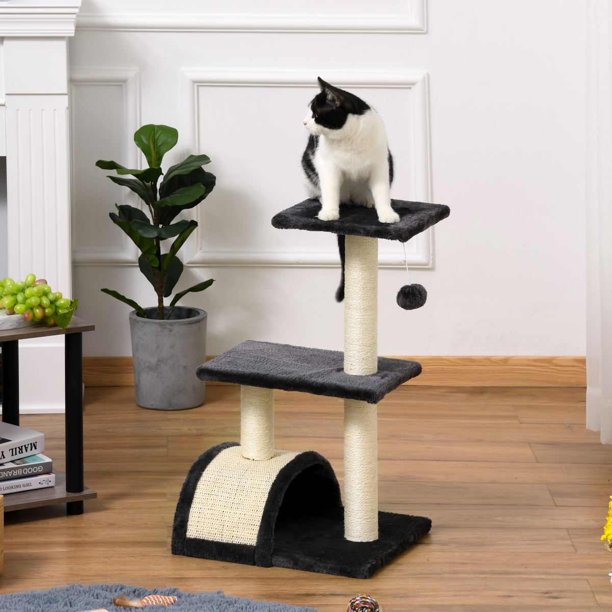 cortex-london-york-pawhut-grey-cat-tree-activity-centre-sisal-arc-hanging-ball