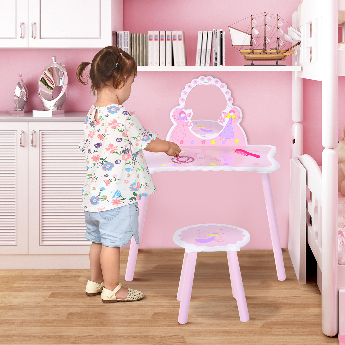cortex-london-windsor-girls-pink-dressing-table-make-up-play-set-with-chair-and-mirror