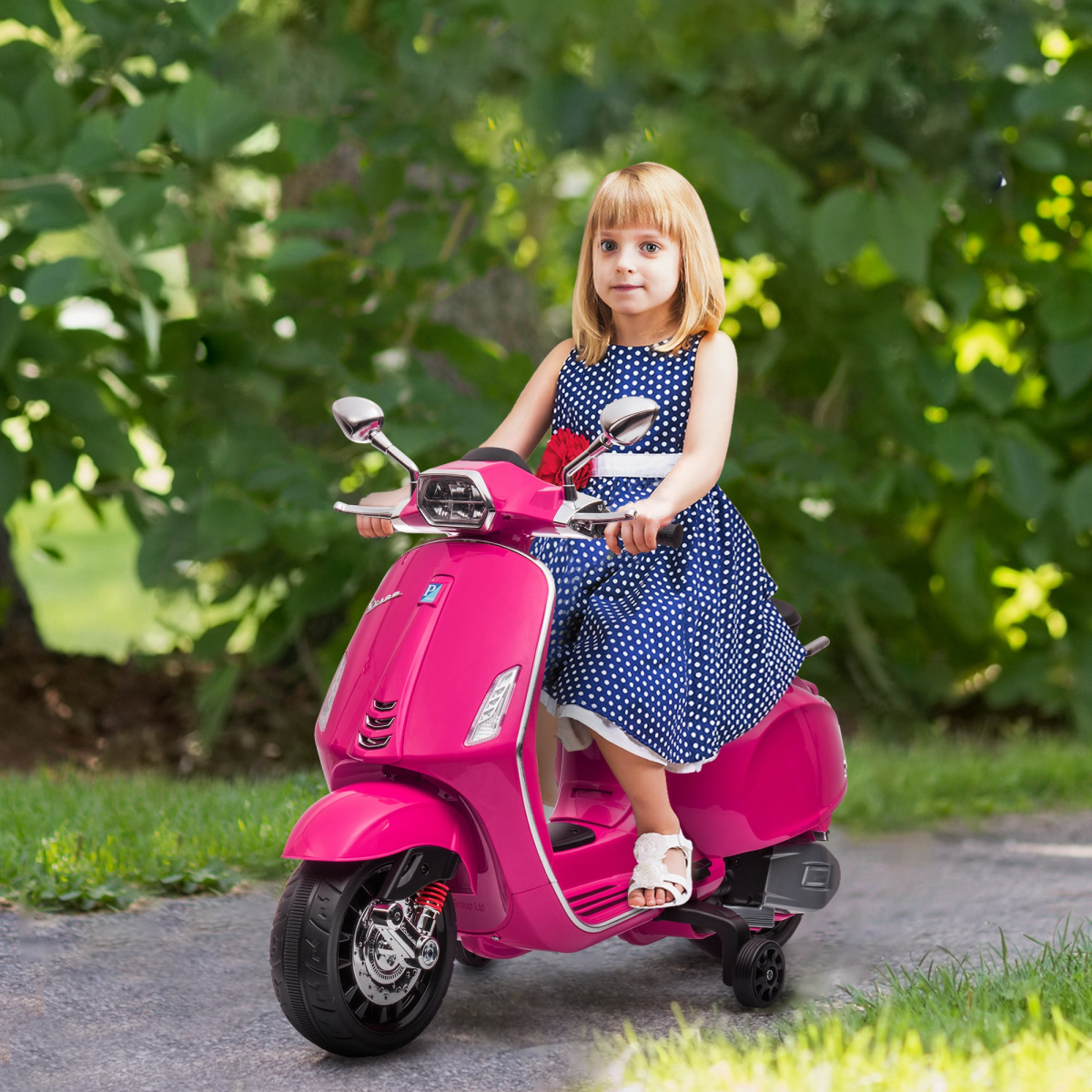 cortex-london-camden-vespa-licensed-pink-12v-kids-electric-motorbike-training-wheels