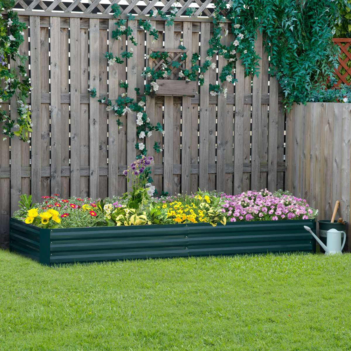 cortex-london-outsunnny-galvanised-steel-green-raised-garden-bed-metal-planter-box-open-bottom