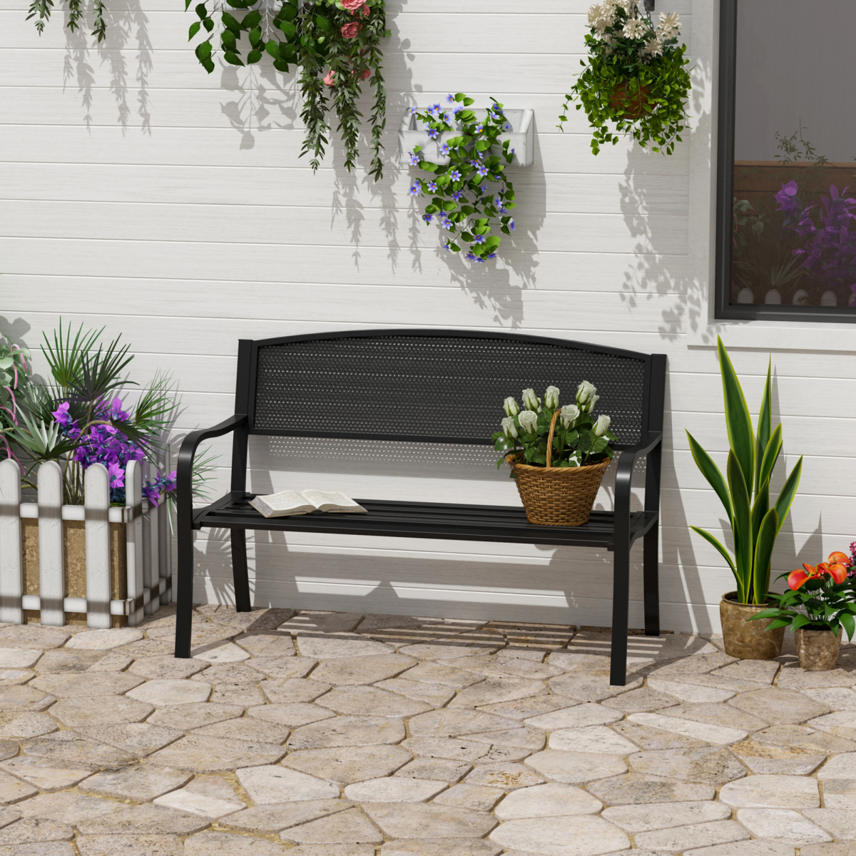 cortex-london-windsor-black-steel-garden-bench-for-two