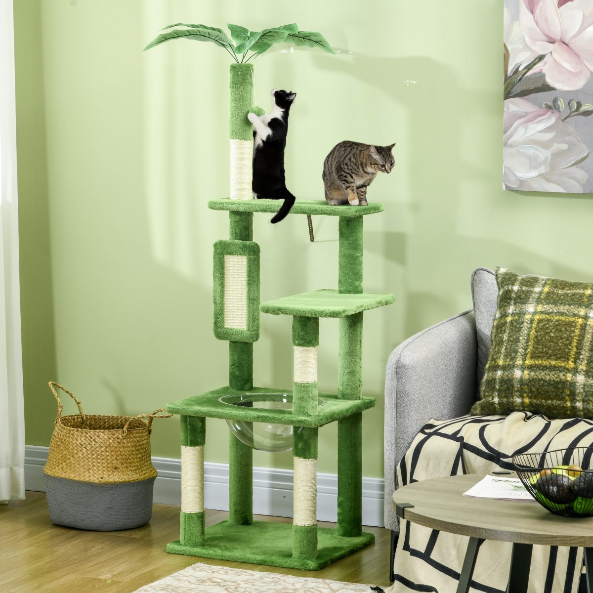 cortex-london-windsor-cat-tree-tower-hammock-scratching-posts-green