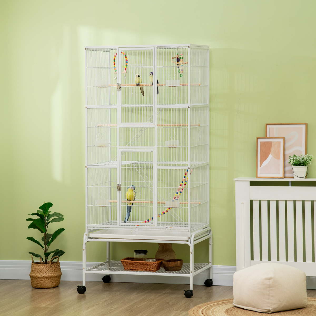 cortex-london-windsor-three-tier-bird-cage-with-stand-and-toys