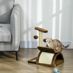 Cat Tree Plush Scratcher Kitty Activity Play Center Top Bar Tunnel Dangling Ball