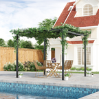 Outsunny 3x3 m Metal Pergola, 300Lx300Wx230H cm-Black