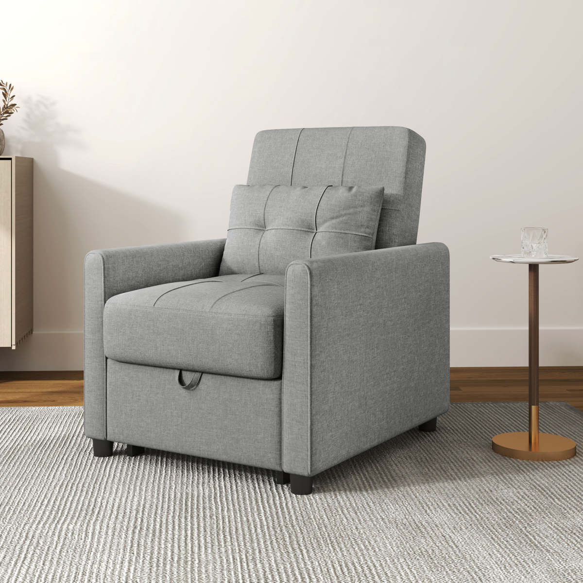 cortex-london-york-pull-out-chair-bed-light-grey-with-pillow-and-side-pockets