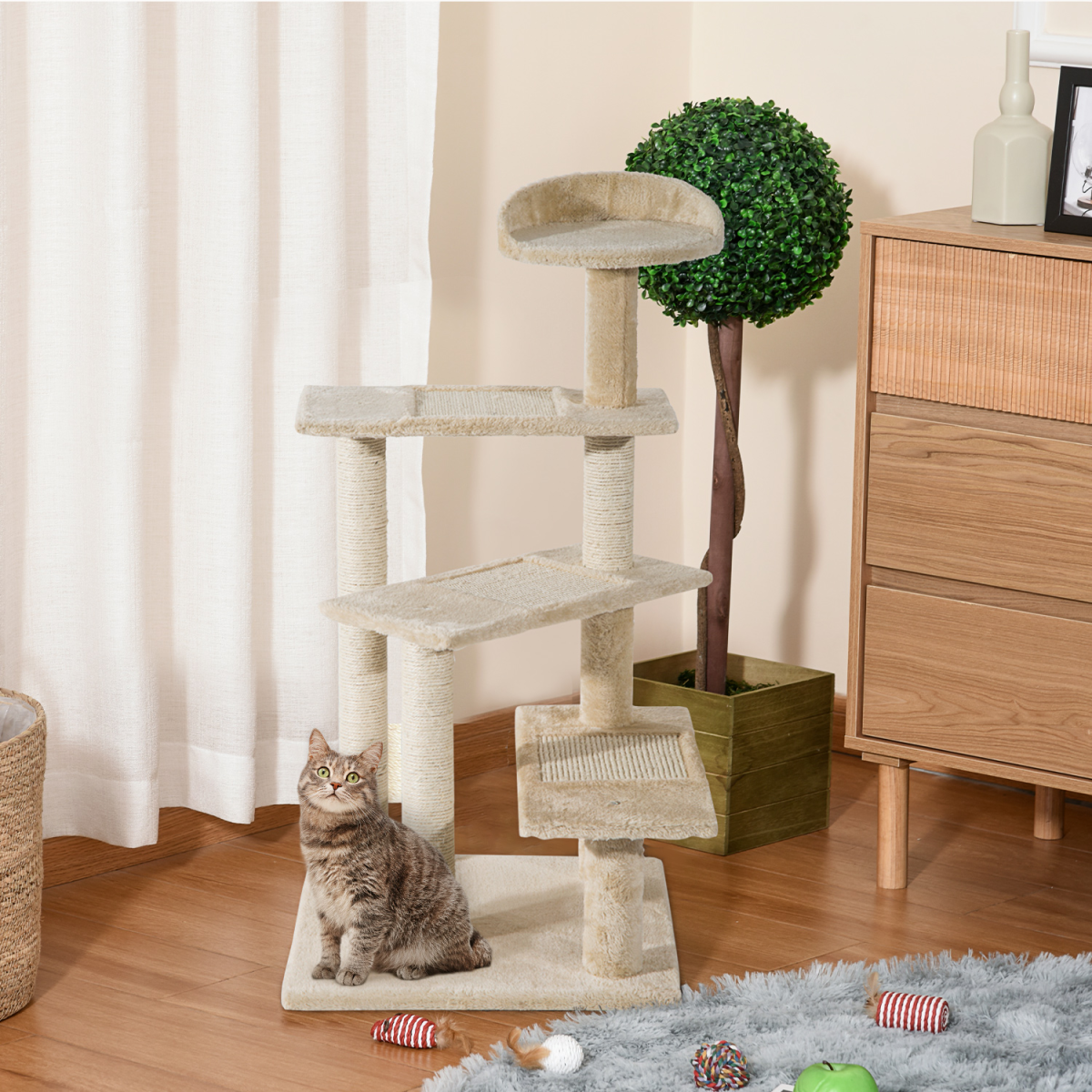 cortex-london-windsor-cat-tree-scratcher-tower-sisal-plush