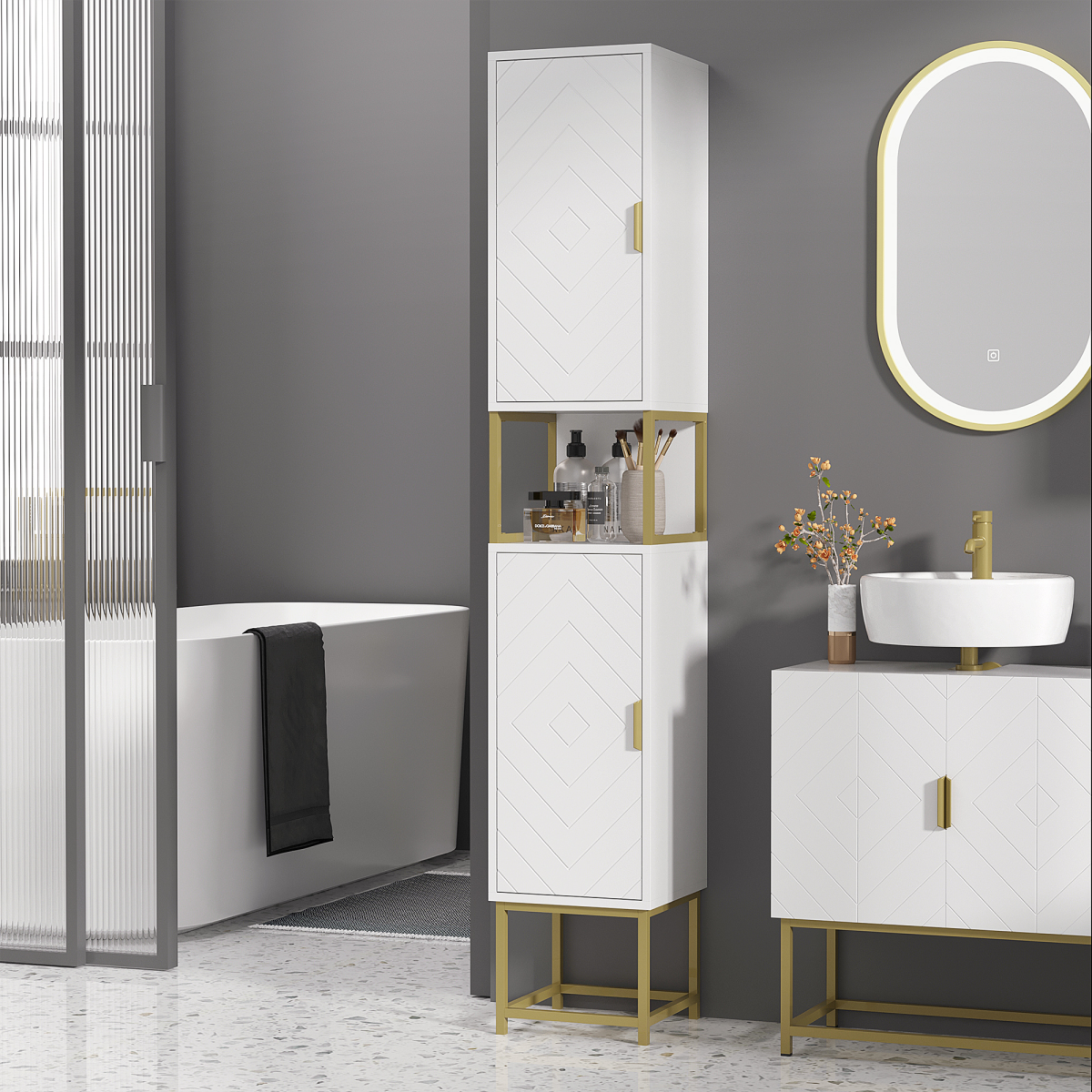 cortex-london-windsor-white-freestanding-bathroom-cabinet-two-doors-adjustable-shelf