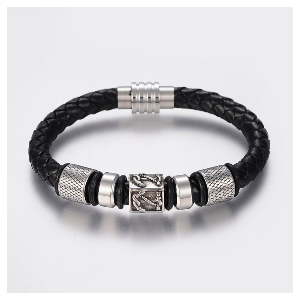 Mens Nautical Leather Bracelet