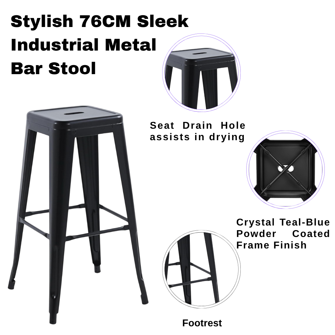 cortex-london-york-black-76cm-industrial-metal-bar-stool-stackable-rust-resistant