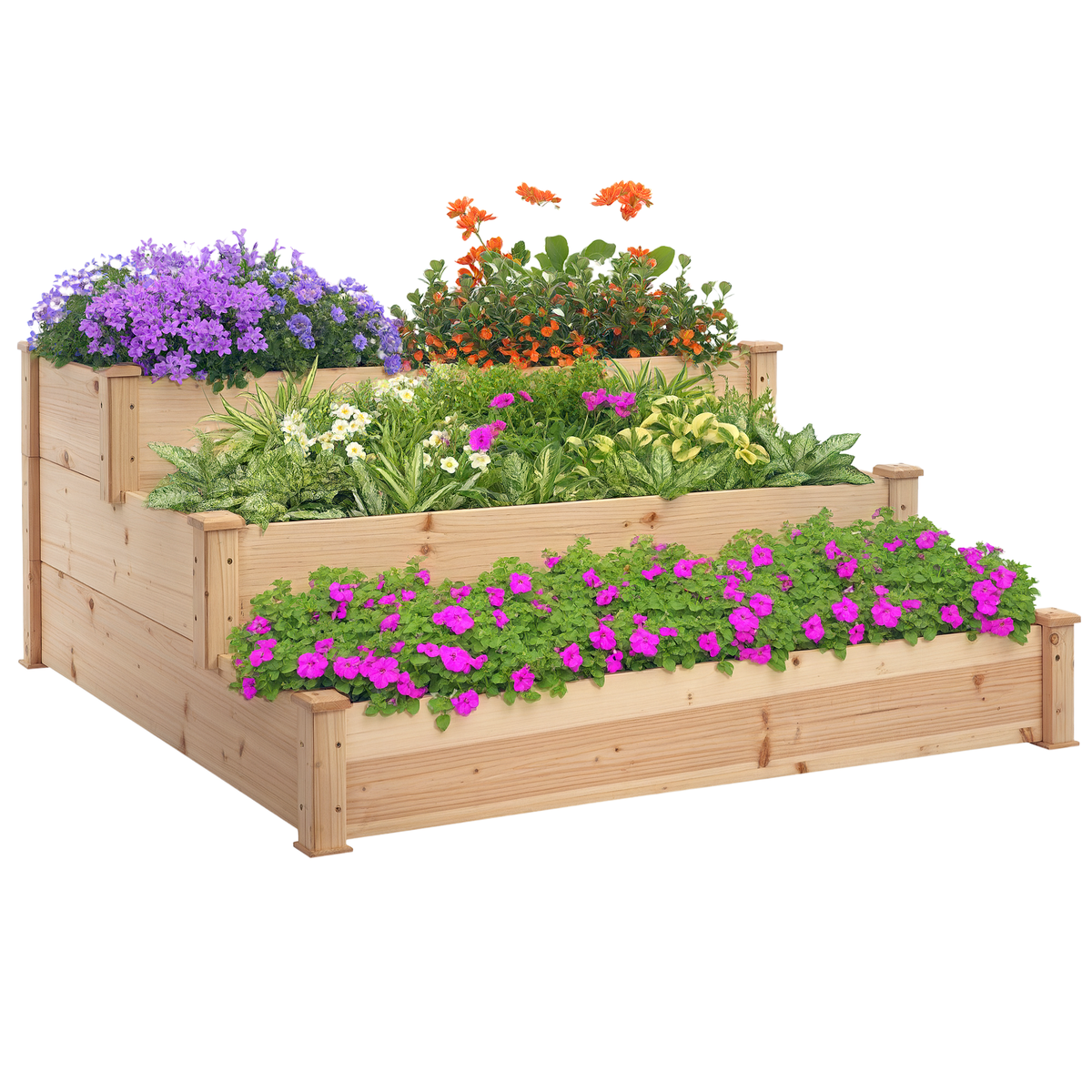 cortex-london-york-wooden-3-tier-raised-bed-planter-124x124x56cm