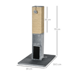 Cat Scratching Post 79cm Scratcher Climber Cat Tree Activity Centre - Grey