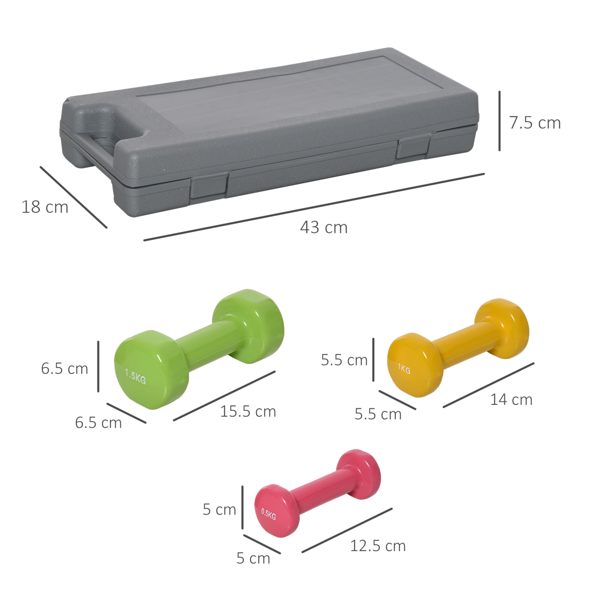 cortex-london-windsor-home-gym-dumbbell-weights-set-6kg-red-yellow-green-steel-pu