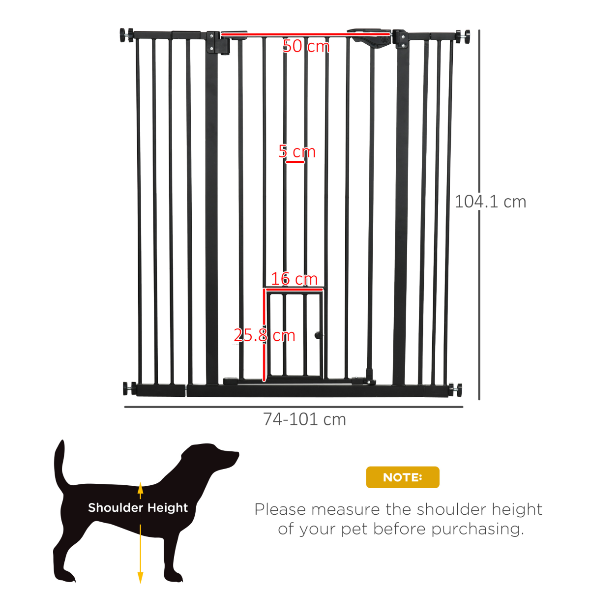 cortex-london-windsor-pawhut-extra-tall-dog-gate-cat-door-auto-close-stairs-74-101-cm