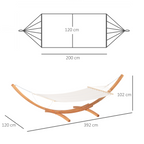 Outdoor Garden Hammock & Wooden Stand Swing Hanging Bed White