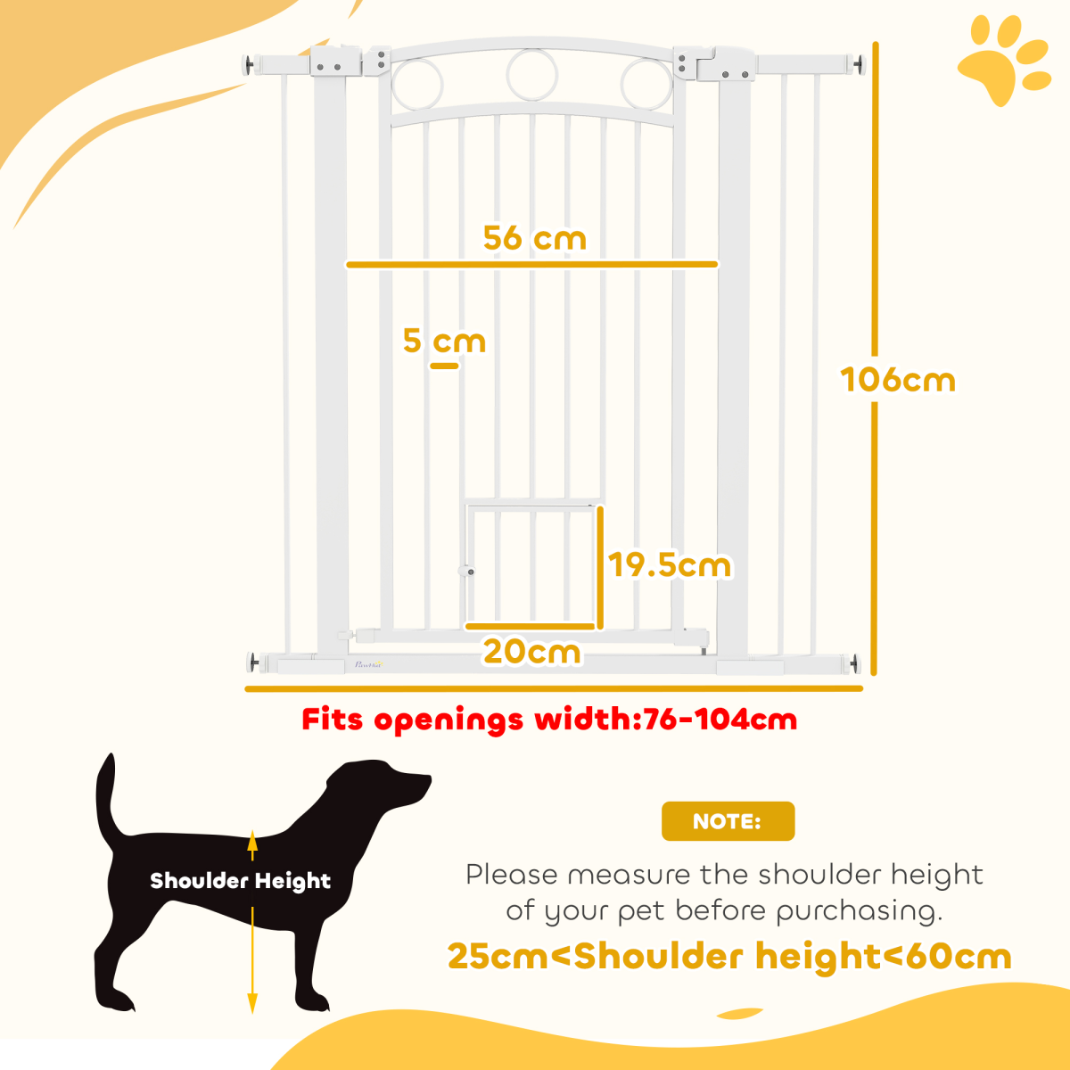 cortex-london-windsor-tall-pet-stair-gate-with-cat-door-white-106cm