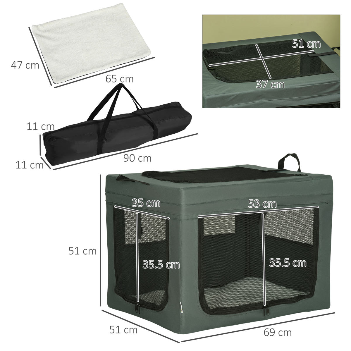 cortex-london-windsor-69cm-foldable-pet-carrier-grey