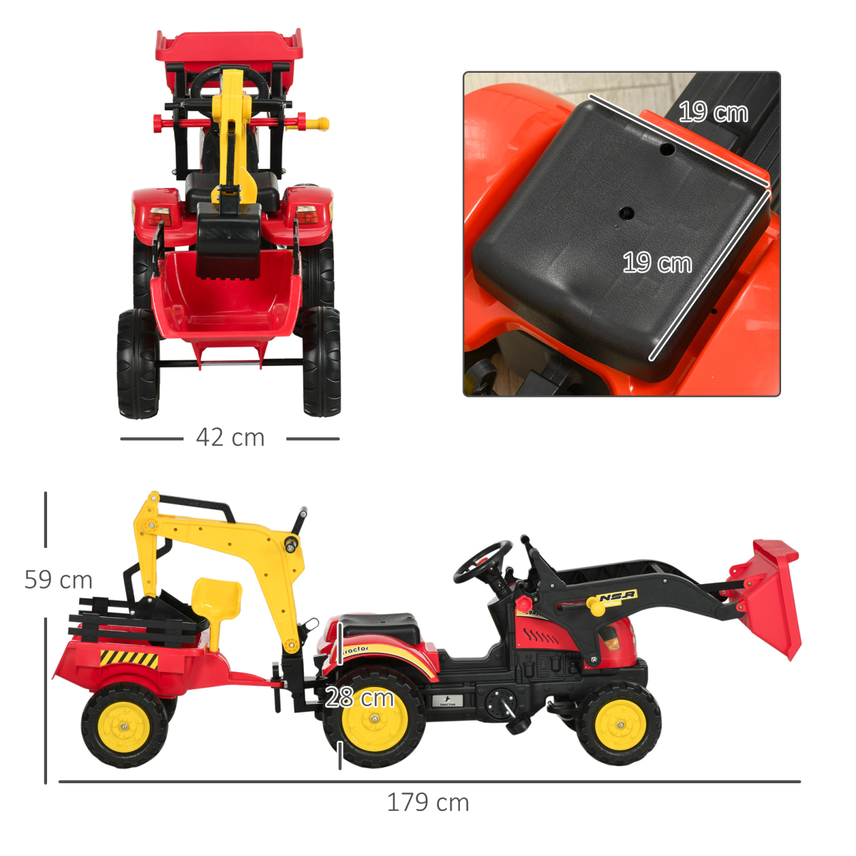 cortex-london-windsor-pedal-powered-tractor-ride-on-car-red-moving-bucket