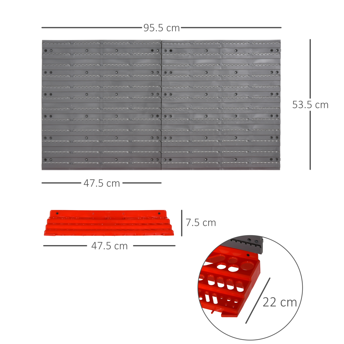 cortex-london-windsor-wall-mounted-garage-tool-organiser-grey-red-pp-54-holes