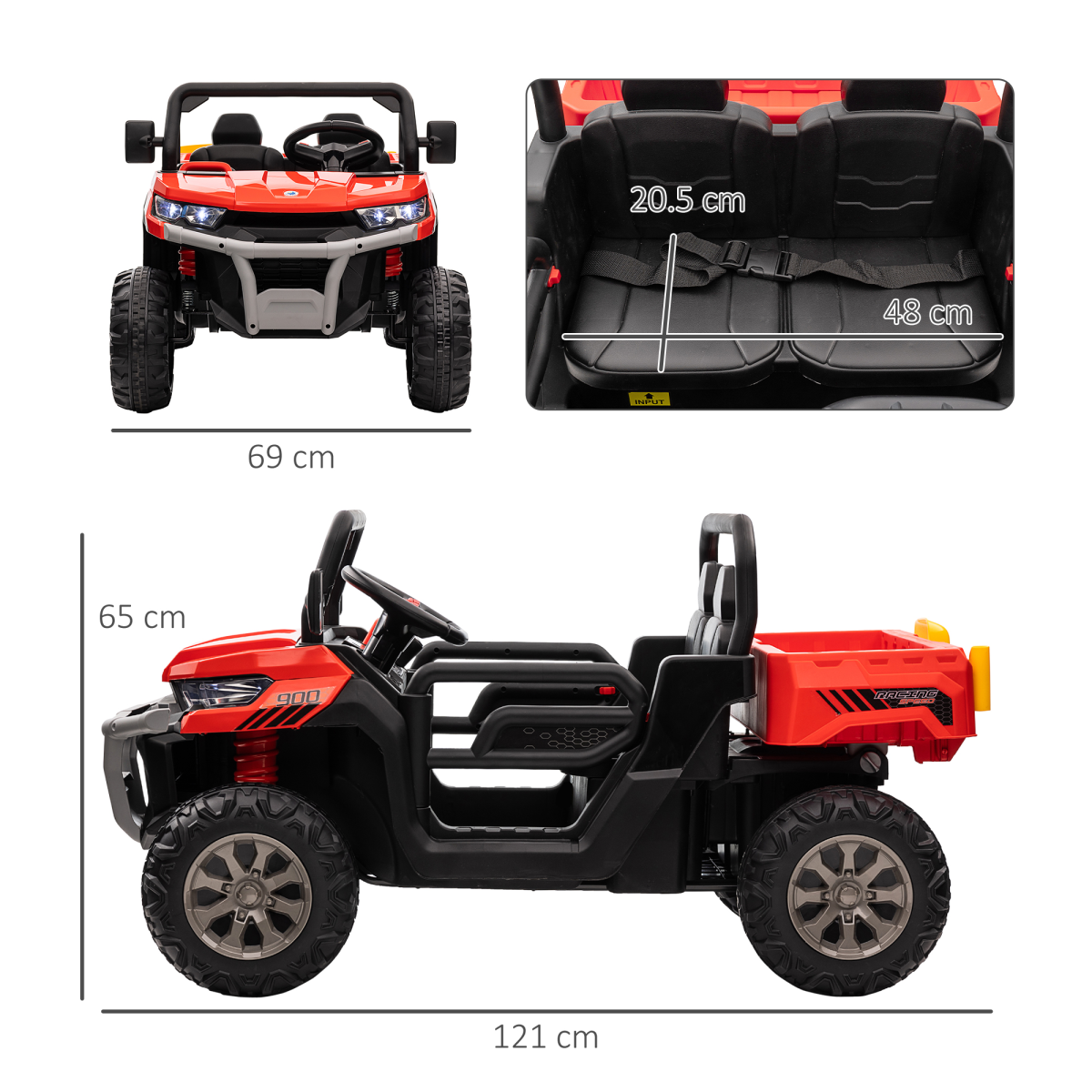 cortex-london-windsor-two-seater-kids-ride-on-truck-red