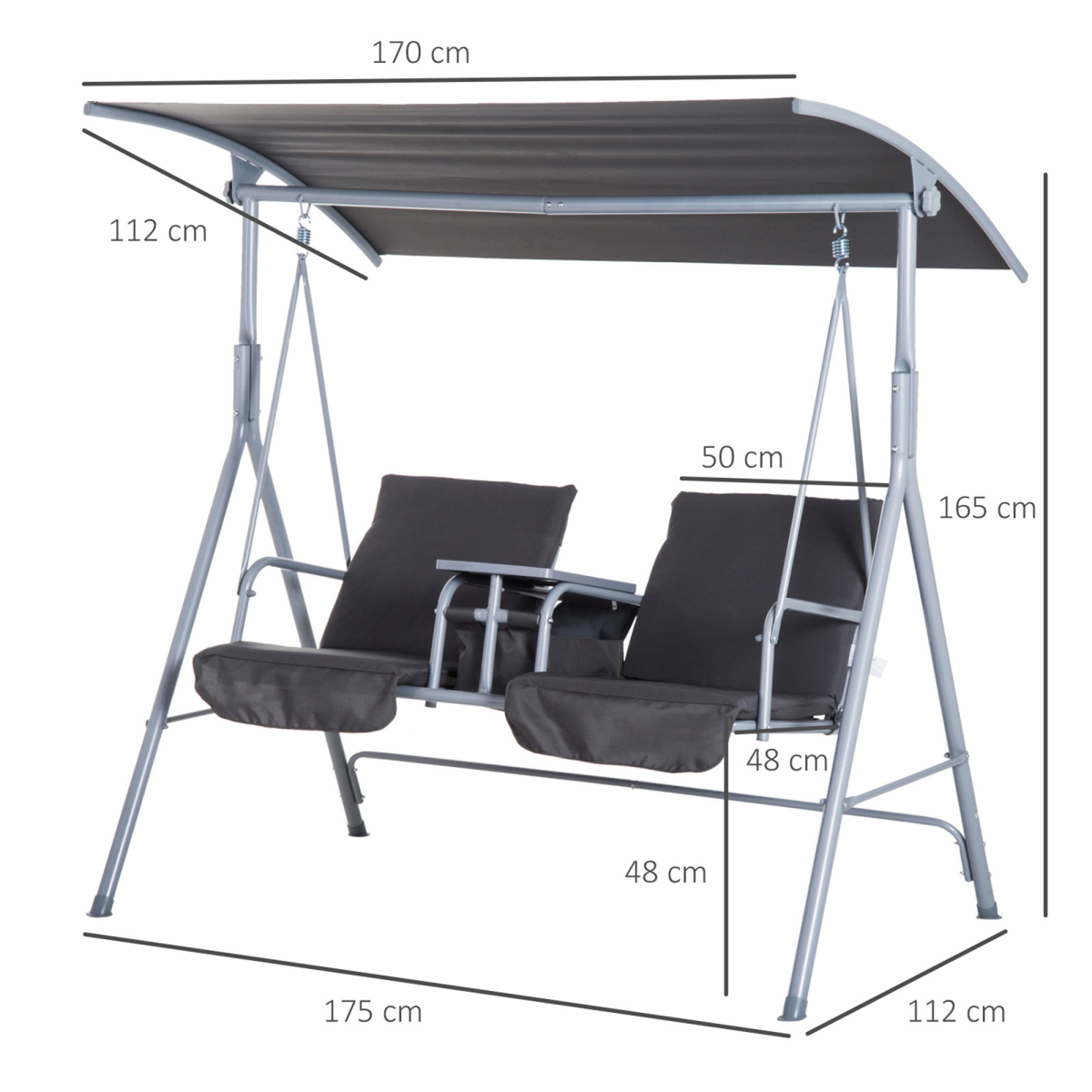 cortex-london-windsor-steel-frame-2-seater-swing-chair-table-grey