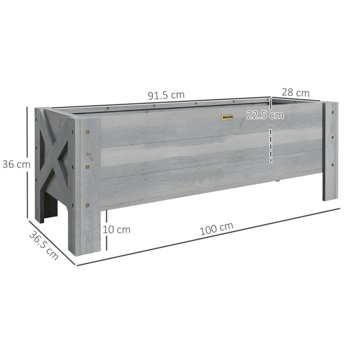 cortex-london-kensington-grey-wooden-raised-garden-planter-fir-wood-100cm