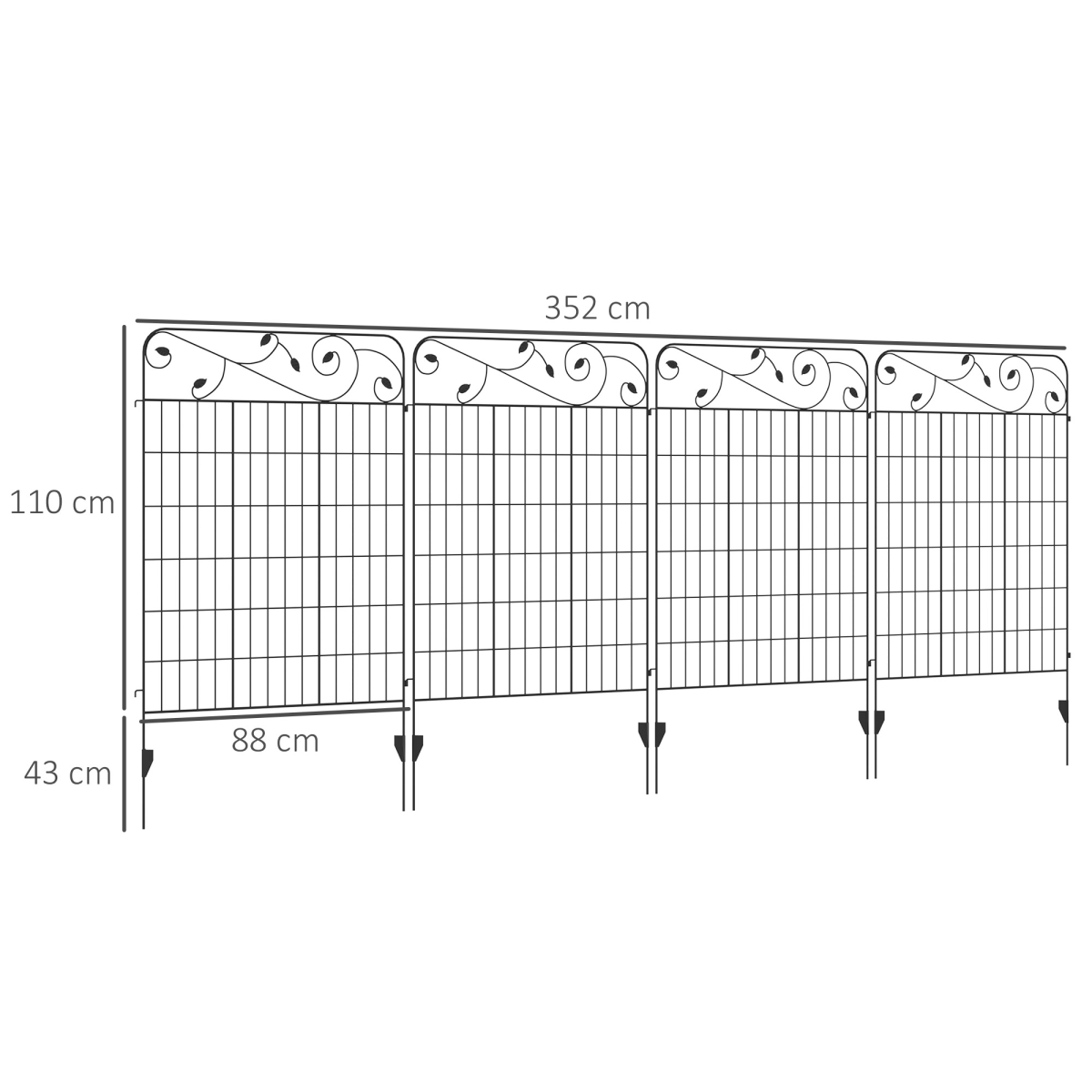 cortex-london-windsor-vine-garden-border-fence-panels-set-of-4