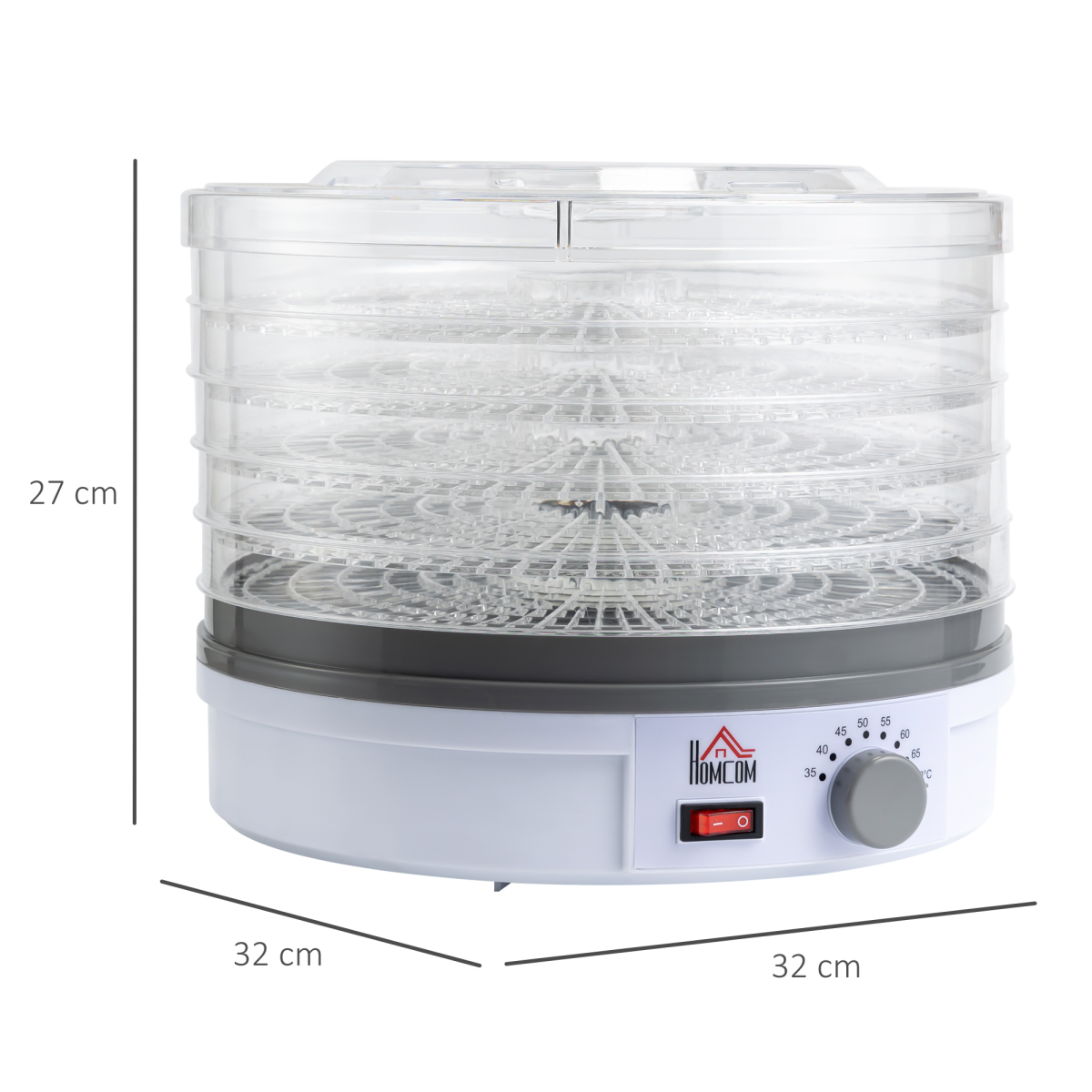 cortex-london-windsor-five-tier-stainless-steel-food-dehydrator-245w