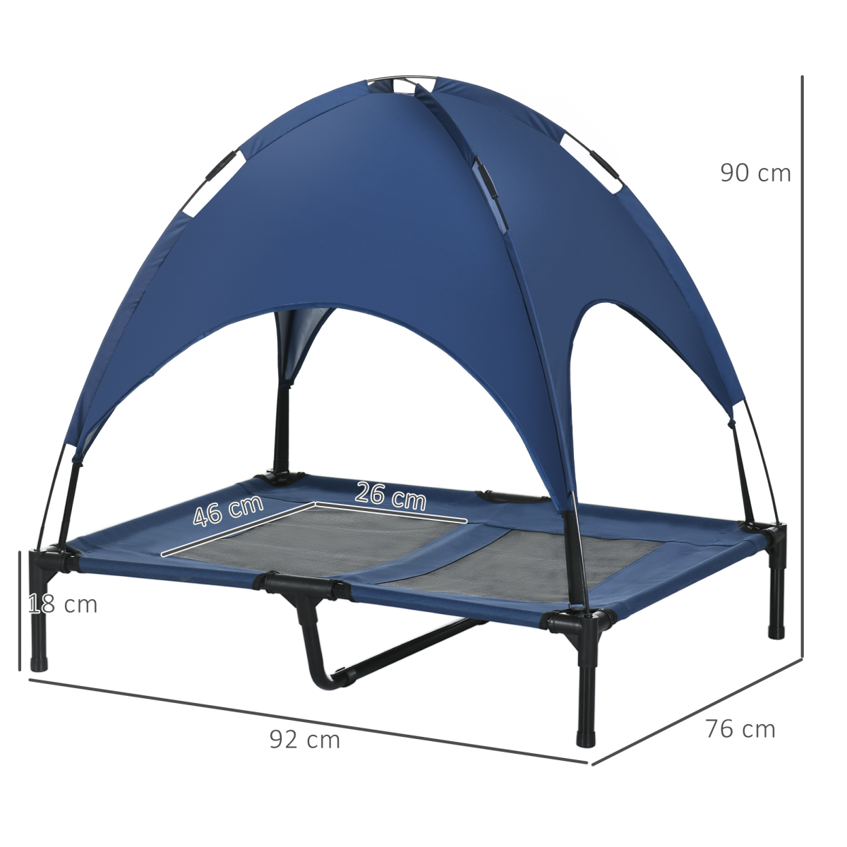 cortex-london-york-elevated-dog-bed-gazebo-blue-canopy