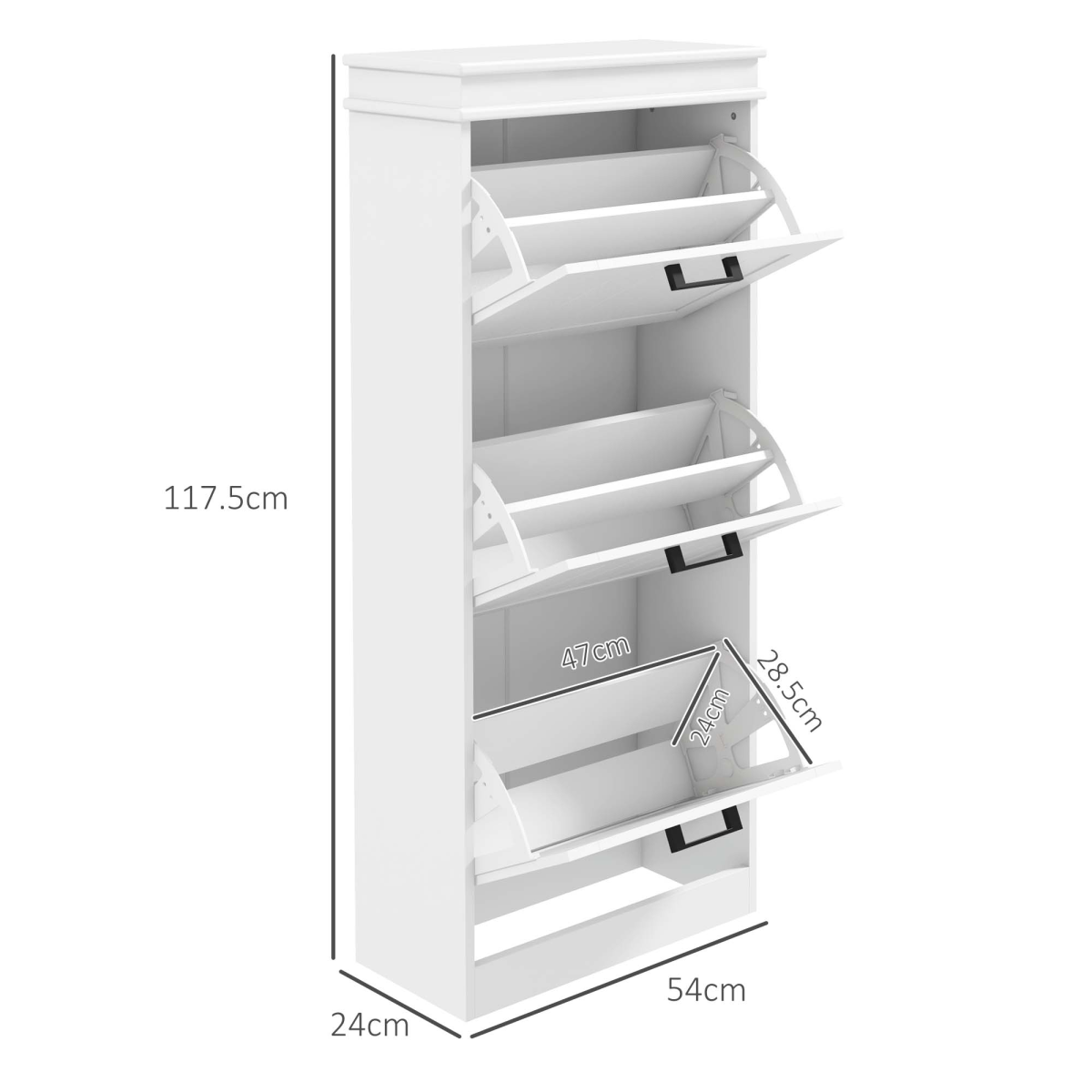cortex-london-windsor-slim-white-shoe-storage-cabinet-three-flip-drawers-mdf