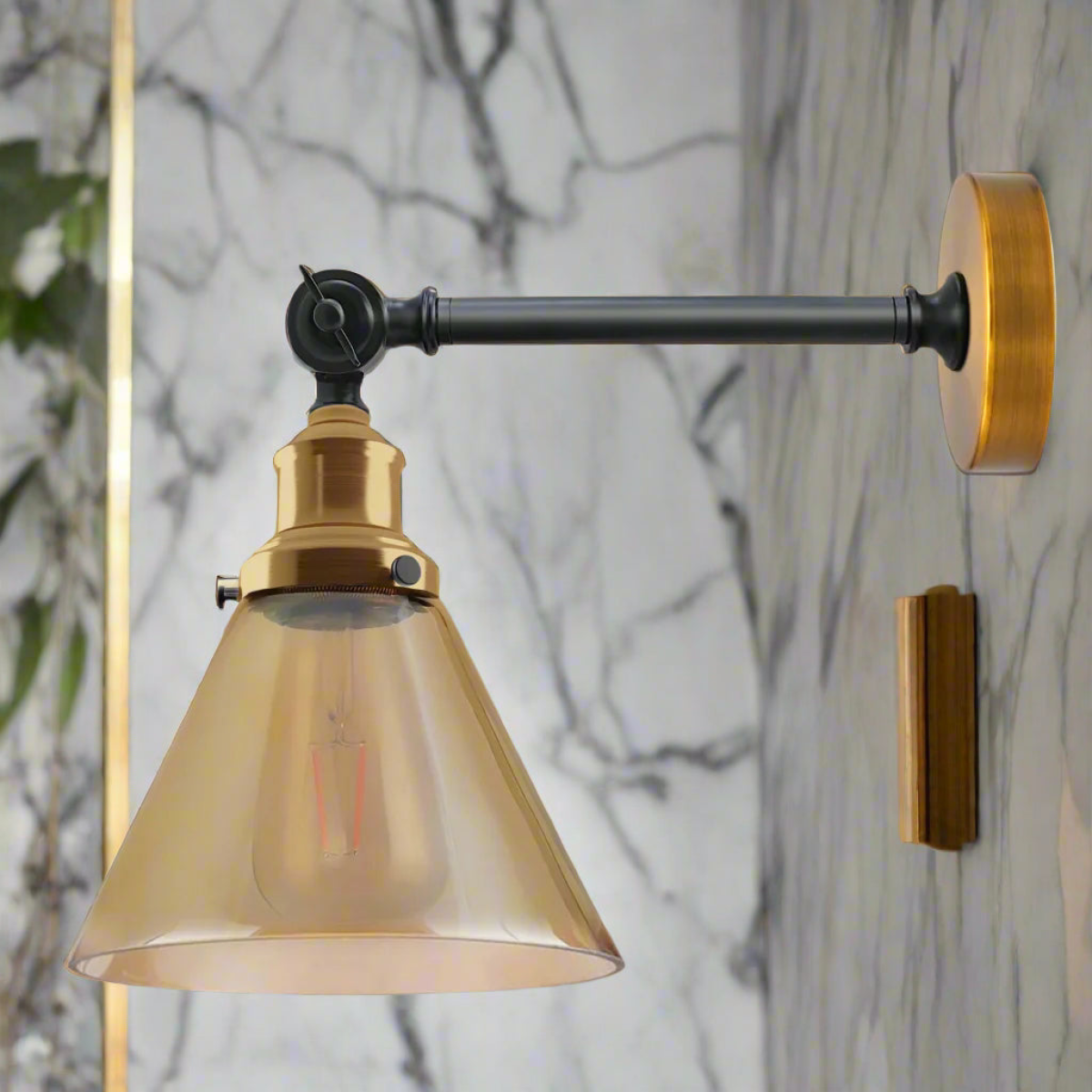 cortex-london-york-amber-glass-adjustable-wall-light