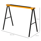 Steel Non-Slip 2-Peice Saw Horse Black/Yellow