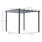 Outsunny 3x3 m Metal Pergola, 300Lx300Wx230H cm-Black