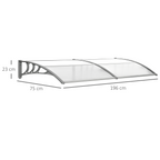 Door Canopy Awning Outdoor Window Rain Shelter Cover Clear