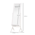 Tall Freestanding Dressing Mirror w/Adjustable Tilt White