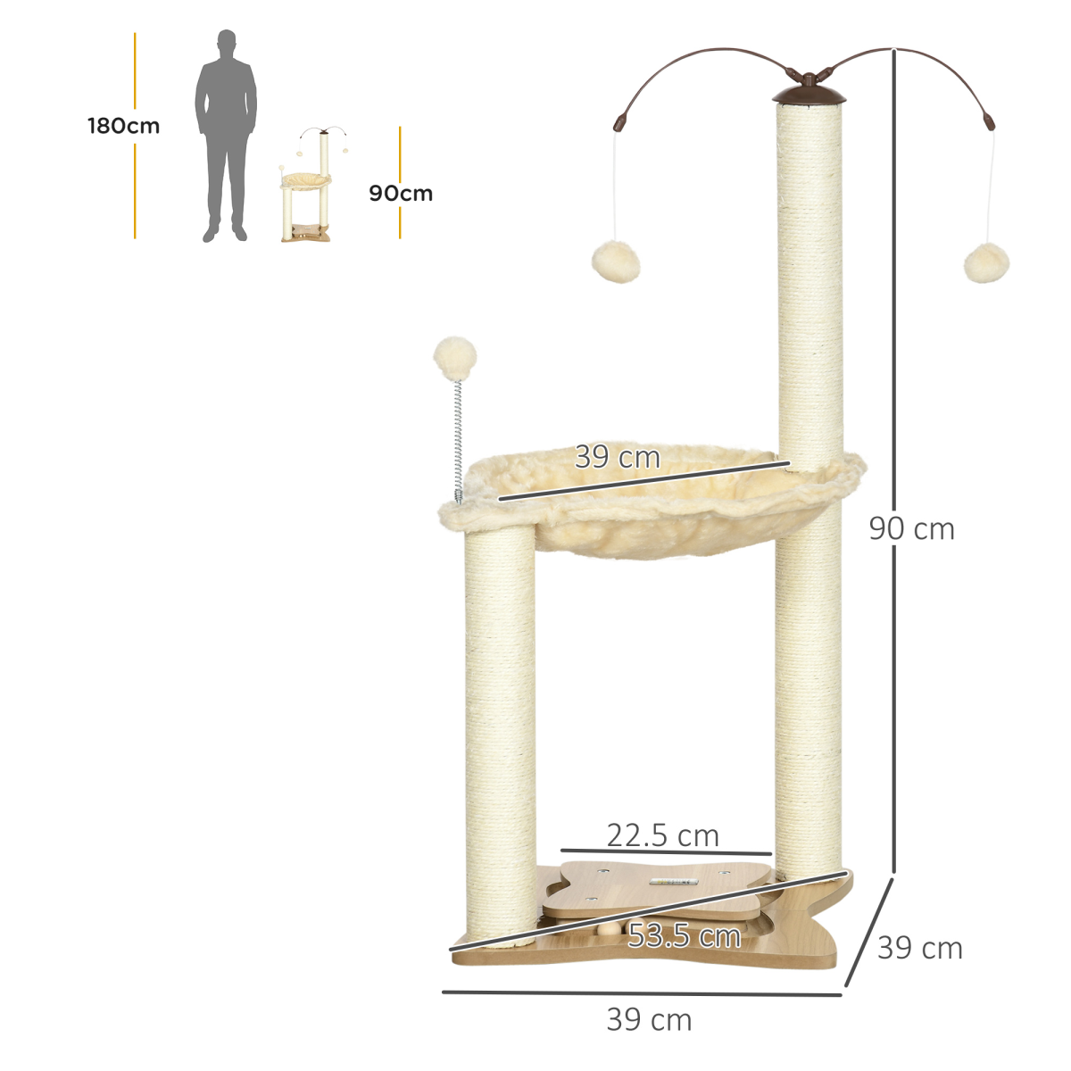 cortex-london-york-cat-tree-scratching-posts-hammock-toy-ball-beige-pawhut