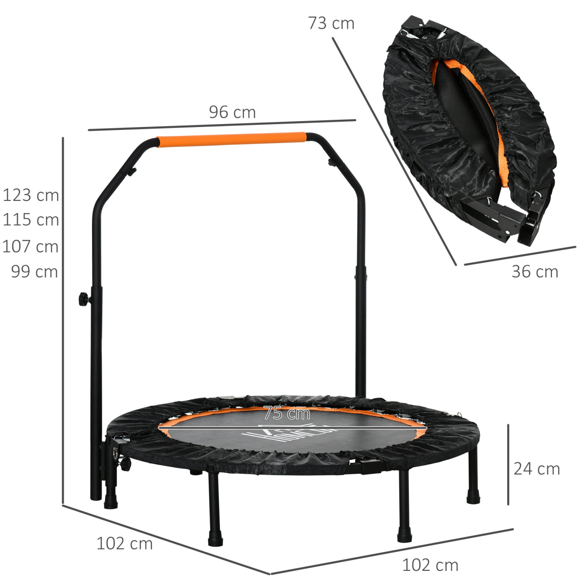 cortex-london-york-40-inch-foldable-mini-fitness-rebounder-adjustable-handle-homcom