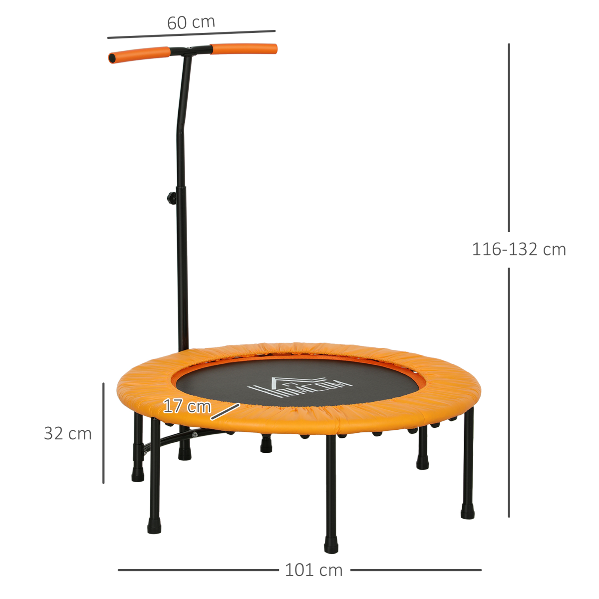 cortex-london-windsor-40-inch-orange-handle-fitness-rebounder-trampoline