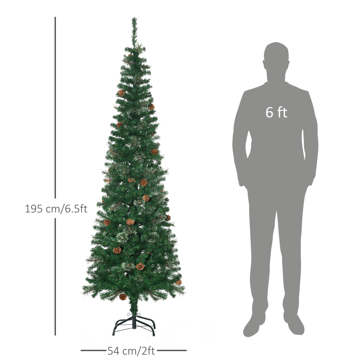 cortex-london-windsor-six-point-five-foot-artificial-slim-christmas-tree-pine-cones