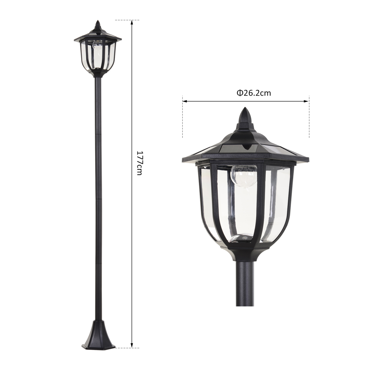 cortex-london-bath-solar-led-garden-lamp-post-black