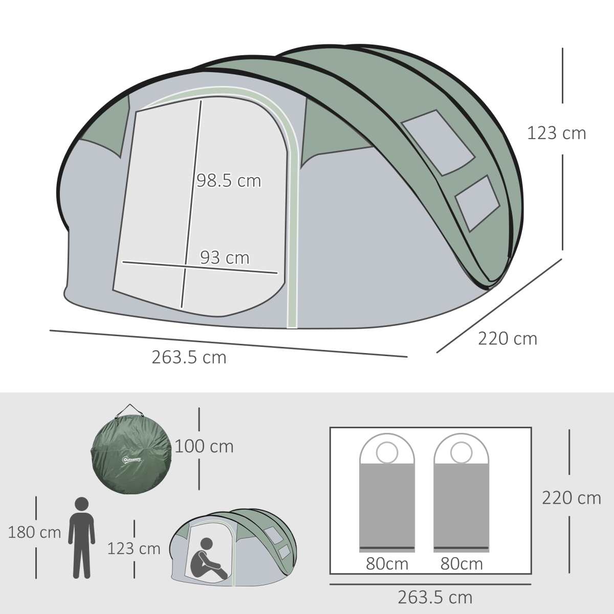 cortex-london-york-pop-up-dome-tent-with-four-windows-outsunny