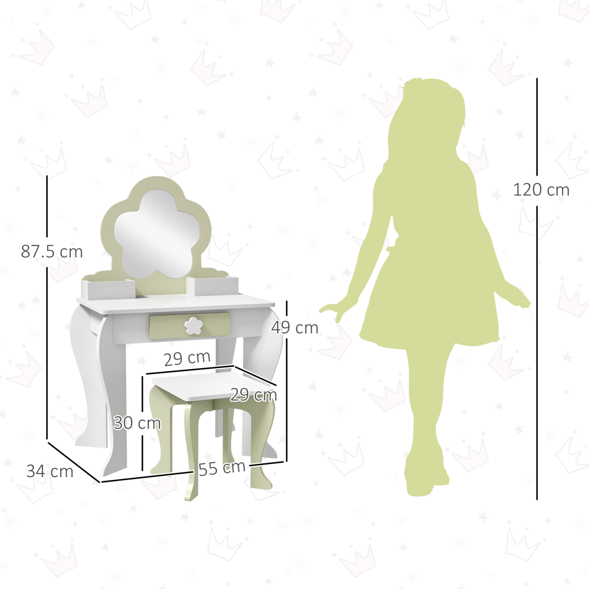 cortex-london-windsor-flower-kids-vanity-table-set-white-yellow