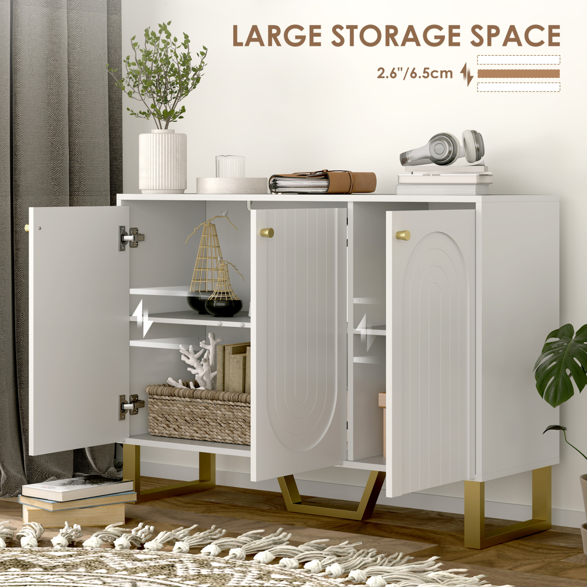 cortex-london-windsor-arch-white-sideboard-adjustable-shelves-doors